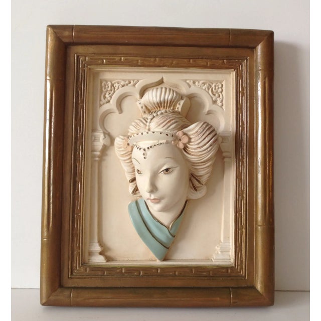 C.1950's Vintage Plaster Asian-Style 3-D Relief Wall Art by Alexander Production Co. - a Pair For Sale In West Palm - Image 6 of 11