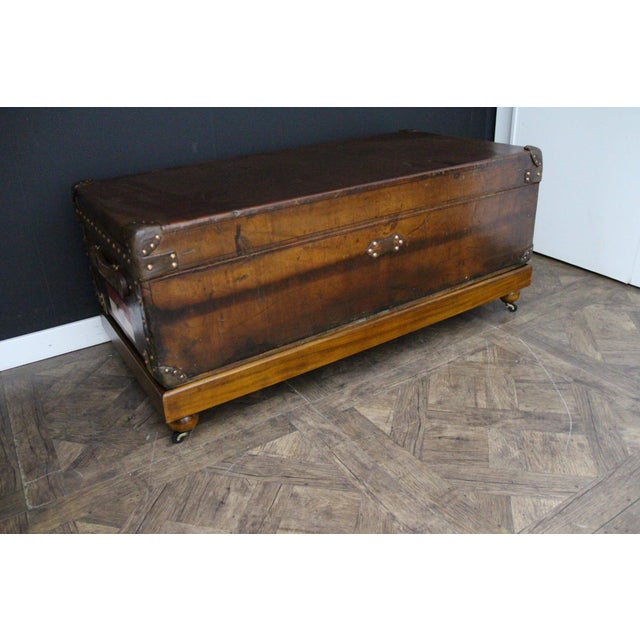 Antique Leather Trunk from Louis Vuitton, 1900s For Sale - Image 10 of 18