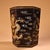 Traditional Vintage Hand-Painted Gilt Black Lacquer Hexagonal Brush Pot With Dragon Motif For Sale - Image 3 of 9
