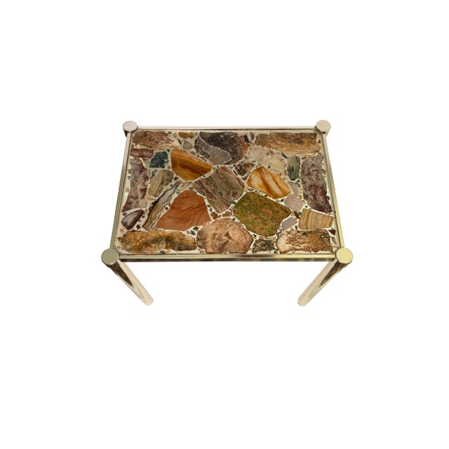 Grand Tour-Style Marble Pattern in Resin Top Drink or Side Table. A very lightweight and fun drink table, with Mid-Century...
