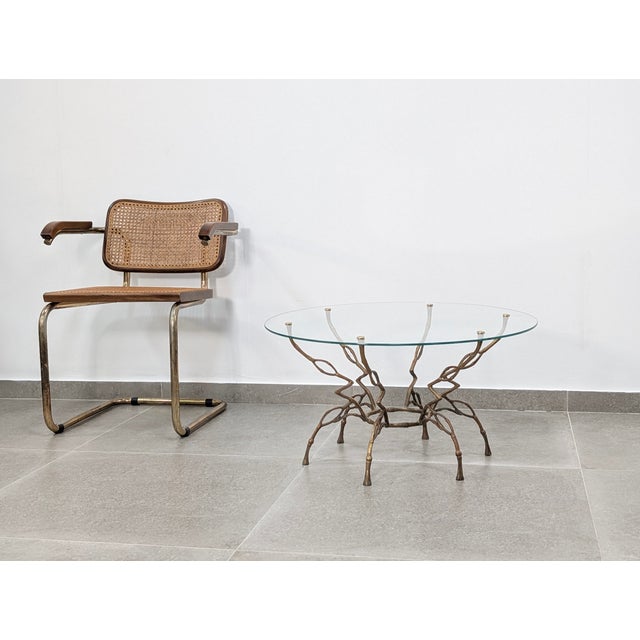 Hollywood Regency Zigzag Coffee Table in Bronze and Faux Bamboo, 1960s For Sale - Image 6 of 12