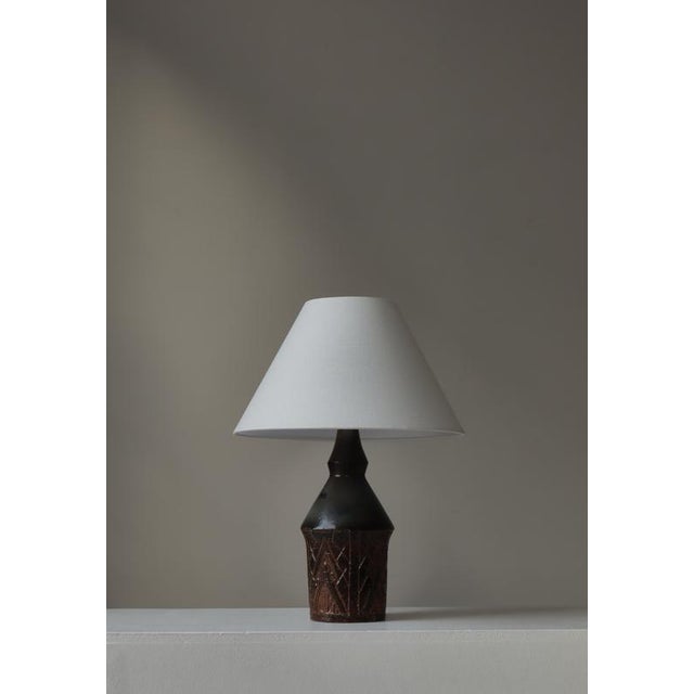 Scandinavian Modern Stoneware Table Lamp from Sejer, 1960s For Sale - Image 3 of 15