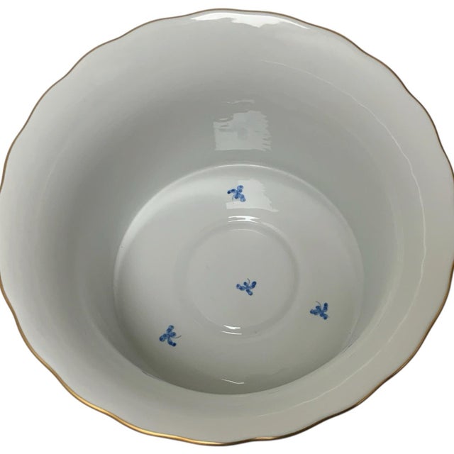 Pair of Large Herend Hungary Waldstein Blue Pattern Porcelain Cachepots #7239&nbsp; Made in Hungary 1948-1980s....
