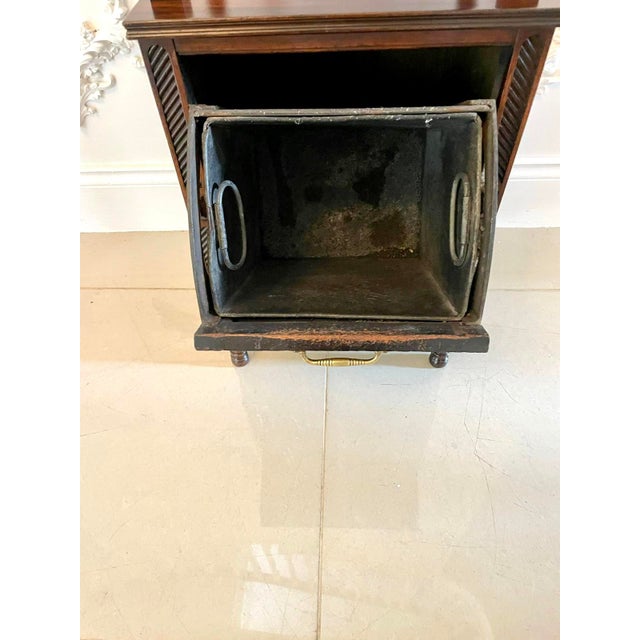 Wood Antique Victorian Rosewood Marquetry Inlaid Coal Box, 1880s For Sale - Image 7 of 16