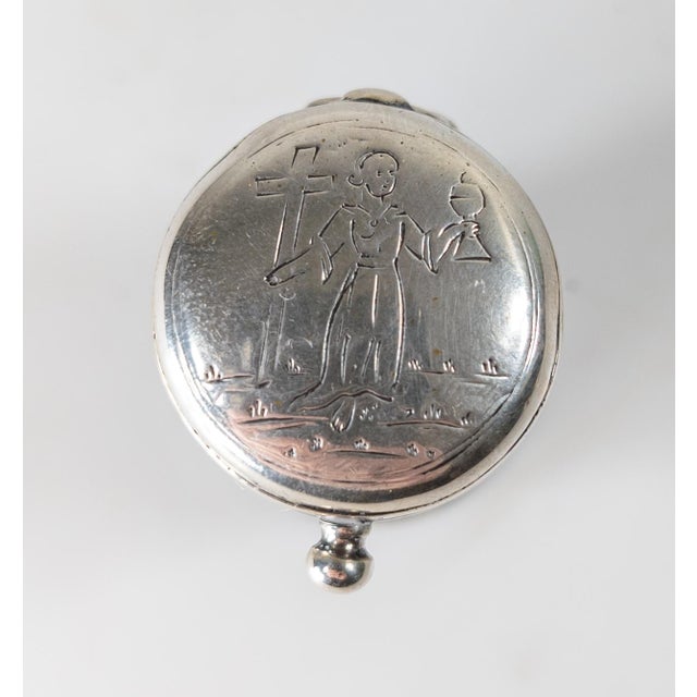 18th Century Silver German Etui Necessaire Keepsake Box With Engravings For Sale - Image 10 of 15