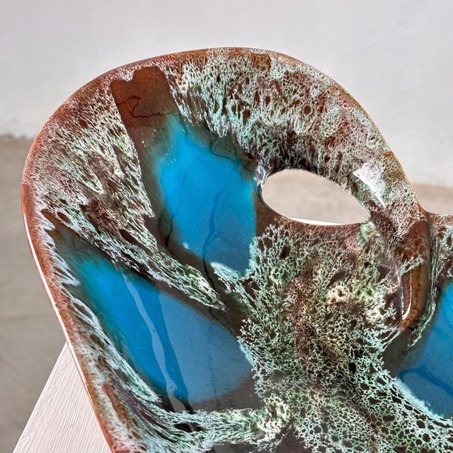 Enamelled Ceramic Table Center from Vallauris, France, 1960s For Sale - Image 12 of 17