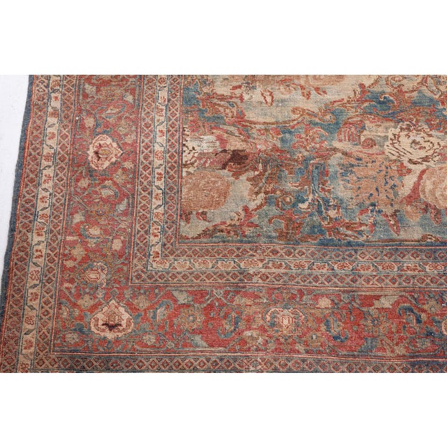 Textile One-of-a-kind Antique Persian Tabriz Botanic Handmade Wool Carpet For Sale - Image 7 of 9