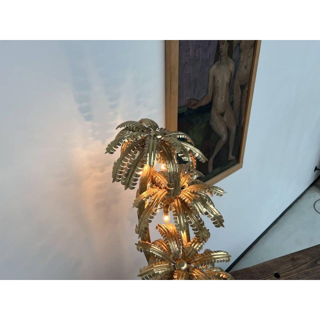 Four-Headed Brass Palm Tree Table Lamp, 010s For Sale - Image 11 of 18