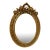 Italian Rococo Oval Wall Mirror With Floral Gold Leaf Frame For Sale