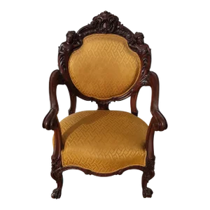 1920s Vintage Heavily Carved Cherub Motif Chair