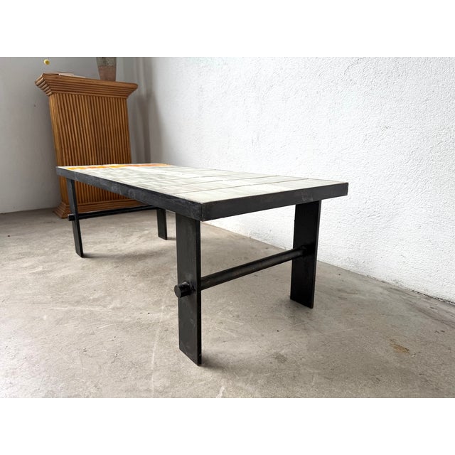 Ceramic Vintage Ceramic Coffee Table by Jean Jaffreux, 1950s For Sale - Image 7 of 17