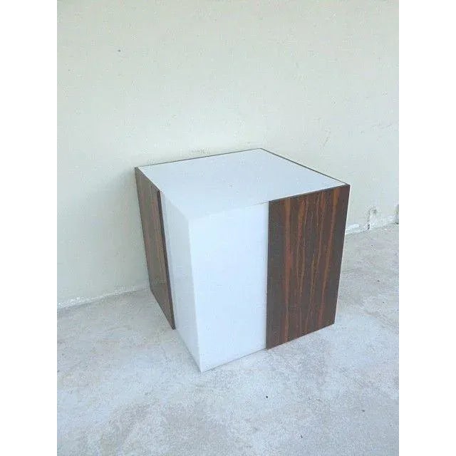 1970s Mid Century Modern Rosewood & Acrylic Floor Lamp Table For Sale - Image 13 of 13