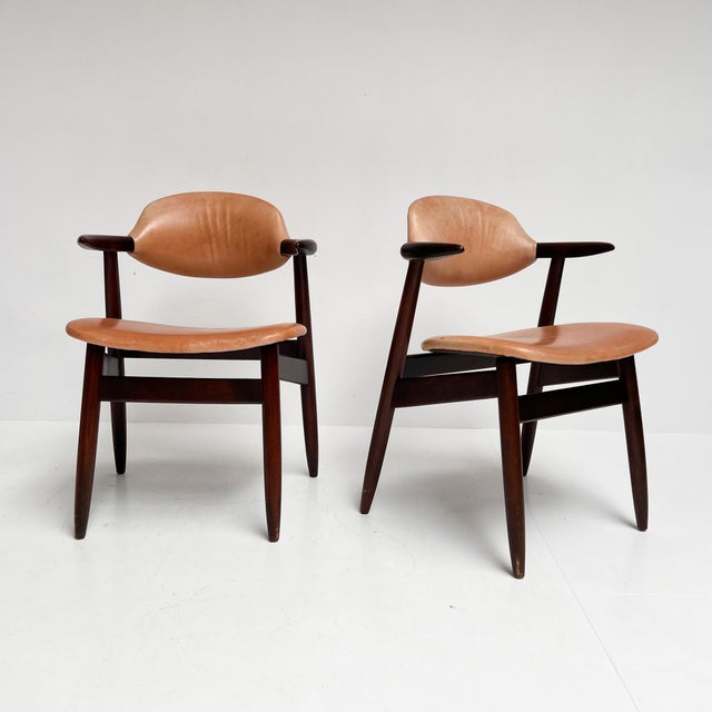 Cognac Coloured Cowhorn Chair, 1970s For Sale - Image 15 of 15