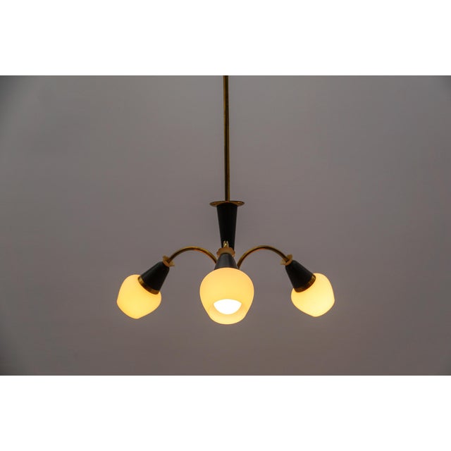 Mid-Century Modern Brass 3-Armed Sputnik Lamp, 1950s For Sale - Image 4 of 13