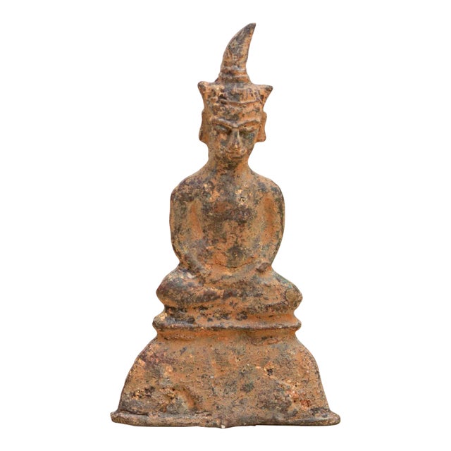 Antique Miniature Patinated Burmese Buddha For Sale