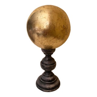 Late 20th Century Golden Sphere Decorative Sculpture For Sale