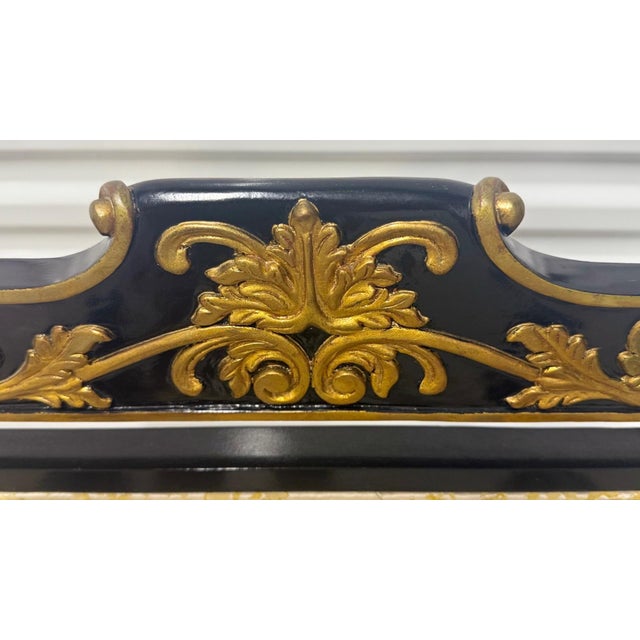 1960s Pair of Italian Hollywood Regency Empire-Style Black & Gold Lion-Head Armchairs For Sale In Miami - Image 6 of 11