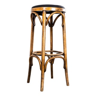 Vintage Oak and Bentwood Bar Stool, 1960s For Sale