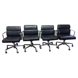 Leather Office Chairs - Set of 4 For Sale