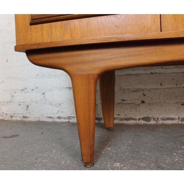 Mid-Century Teak Credenza W/ Louvered Front For Sale - Image 13 of 18