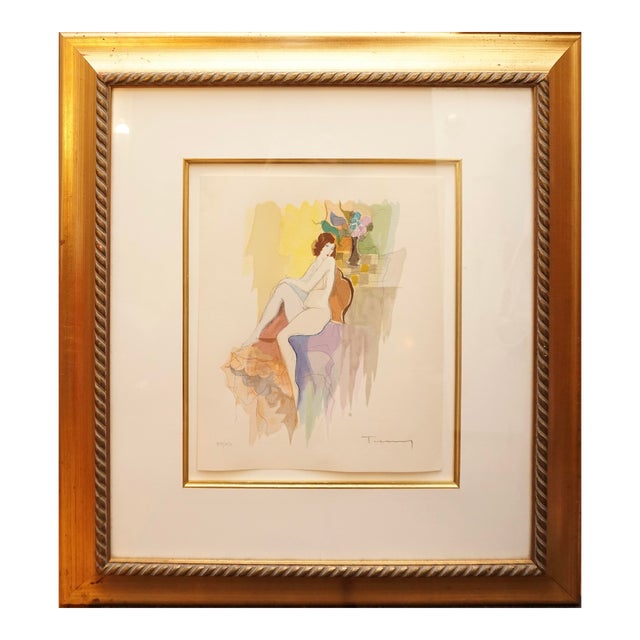 1990s Itzchak Tarkay "Catherine" Original Serigraph (1996) Signed and Numbered Framed For Sale