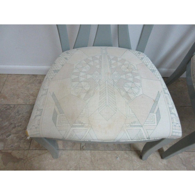 Textile Vintage Lacquer Gunmetal Gray Century Furniture Dining Room Chairs - Set of 6 For Sale - Image 7 of 11