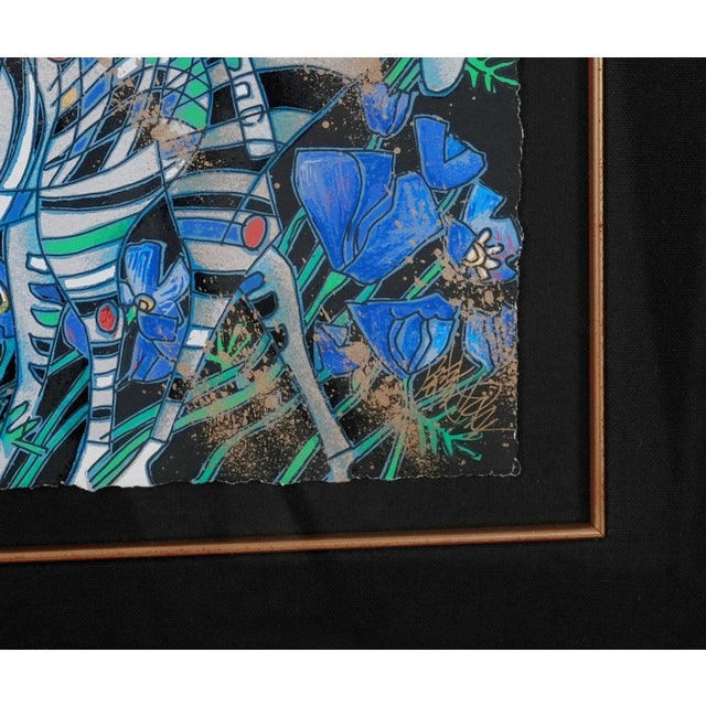 1992 Tiefeng Jiang "Caress" of the "Nature Suite" Artist Hand Signed & Numbered Limited Edition Hc 15/20 Framed Deckled Serigraph For Sale In San Diego - Image 6 of 9