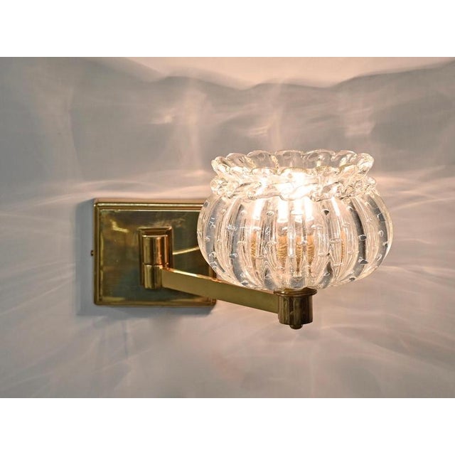 Large Adjustable Murano Glass and Brass Flower Sconces from Barovier, Italy, 1940s, Set of 2 For Sale - Image 17 of 18
