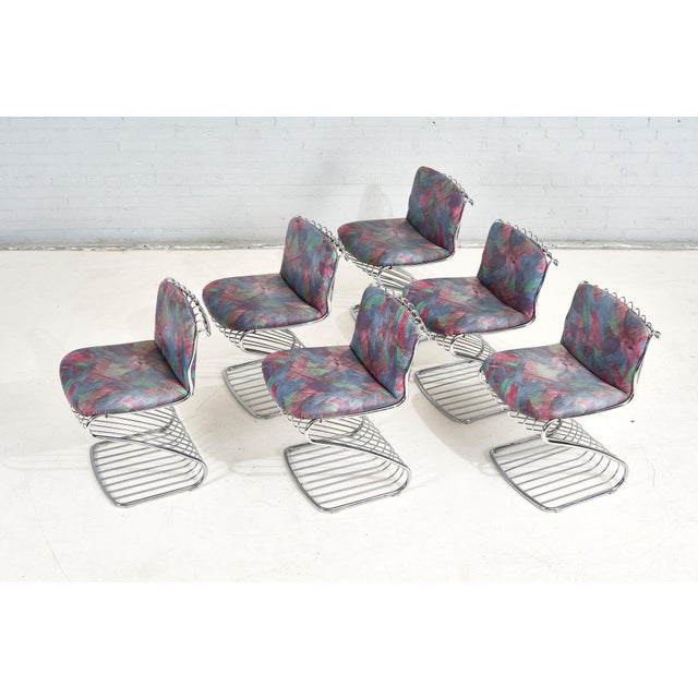 1970s 6 Steel Gastone Rinaldi Dining Chairs for Rima, Italy 1970 For Sale - Image 5 of 12