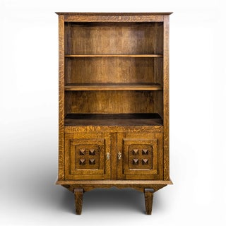 Reconstruction Oak Shelf with Cabinet For Sale