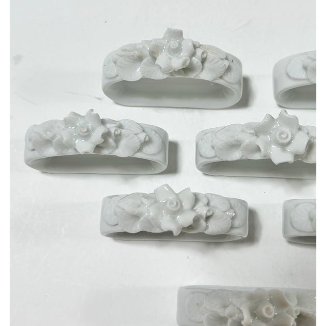 White Vintage German White Porcelain Rose Napkin Rings, Set of 13 – Ak Kaiser For Sale - Image 8 of 11