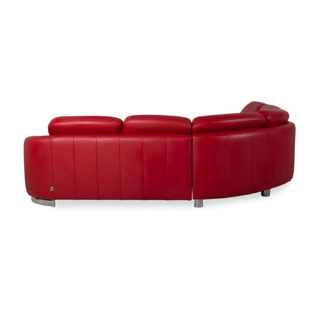 Ruby Red Leather Corner Sofa from Ewald Schillig For Sale - Image 13 of 15