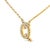 Contemporary 10K Yellow Gold Diamond Accent "Q" Initial Script Style Pendant Necklace For Sale - Image 3 of 5