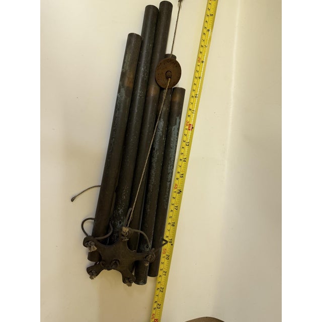 Mid-Century Modern Patinated Bronze Wind Chimes in the Style of Walter Lamb - 27" For Sale - Image 14 of 15