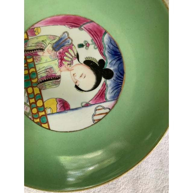 Late 20th Century Chinese Famille Rose Porcelain Beauty Deep Dishes/ Bowls - a Pair For Sale - Image 9 of 13