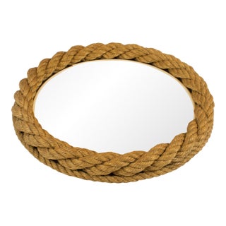 Mid-Century Audoux Minet Wall-Mounted Nautical Rope Mirror For Sale