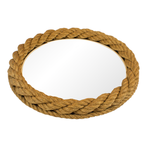 Mid-Century Audoux Minet Wall-Mounted Nautical Rope Mirror