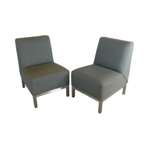 Mid-Century Modern Chrome Base Lounge Chairs - a Pair
