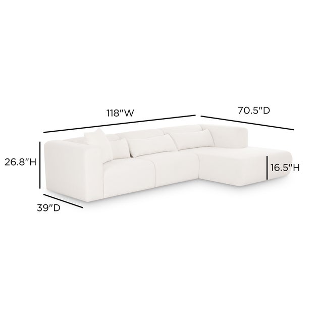 2020s Tarra Cream Chenille Modular RAF Sectional For Sale - Image 5 of 5