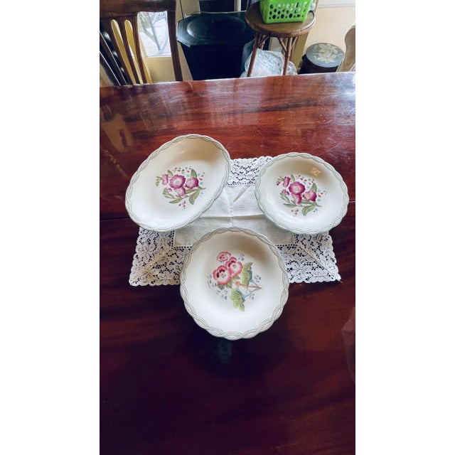 1920s Floral Motif Decorative Plates- Set of 3 For Sale - Image 4 of 4