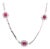 14 Karat White Gold Figaro Amethyst and Diamond Station Necklace For Sale