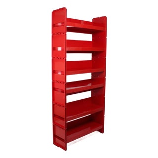 Vintage Jeep Modular Red Plastic Shelving Unit by De Pas, Durbino & Lomazzi for Bonacina, Italy, 1970s, Set of 6 For Sale