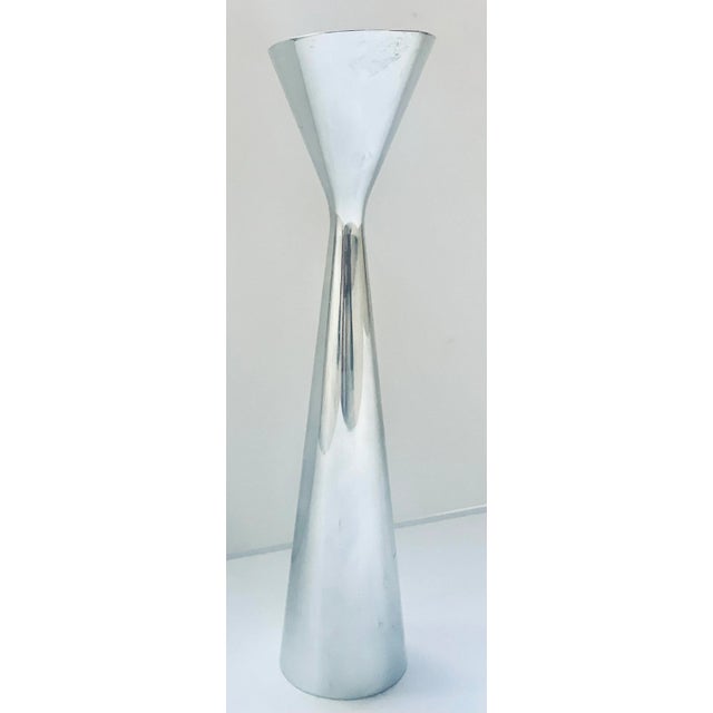 1994 Nambé 'Nova' Candlestick 6046 by Karin Rashid | Chairish