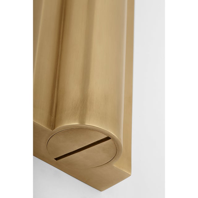 Modern Ian K. Fowler for Visual Comfort Signature Ellington 24" Slimline Bath Light in Hand-Rubbed Antique Brass with White Glass For Sale - Image 3 of 7