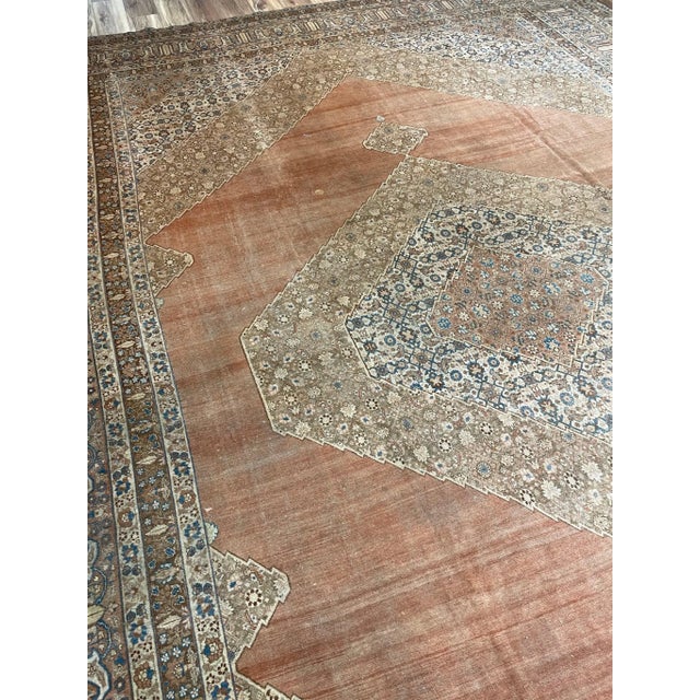 Palatial Antique Persian Hajijalili Tabriz Rug - 12 X 17 For Sale - Image 11 of 12