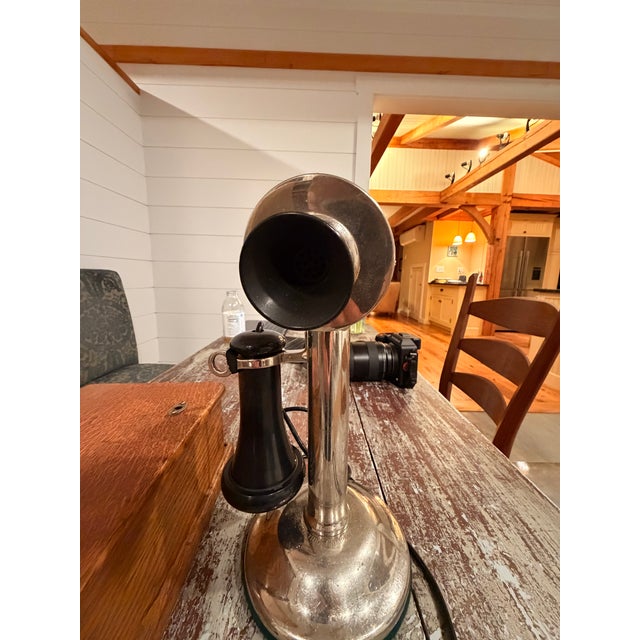 Mid-Century Modern Antique Phone With a Modern Twist For Sale - Image 3 of 4