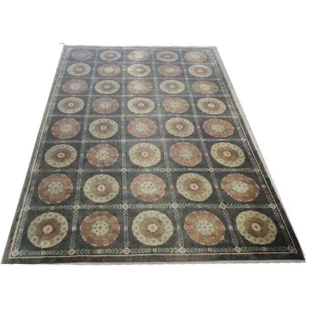 1970s Vintage 12' X 18' Panel Design English Arts & Craft Design Rug For Sale - Image 10 of 10