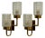 Malmö Metallvarufabrik, Glass, Patinated Brass, Wall Sconces, Sweden, 1960s For Sale