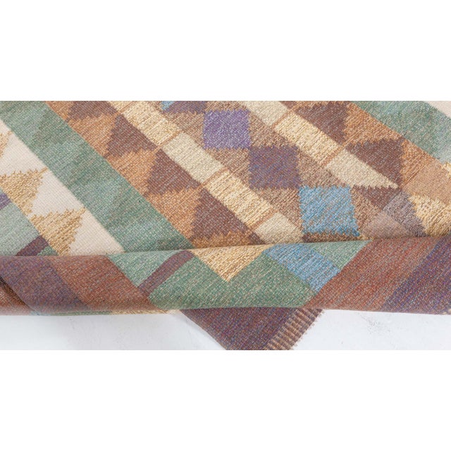Doris Leslie Blau Vintage Swedish Flat Weave Rug Signed with Initials 'IV' For Sale In New York - Image 6 of 9