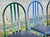 Blue Model 222 Dining Chairs by Robert Mallet-Stevens for Pallucco, Italy, 1980s, Set of 3 For Sale - Image 8 of 18